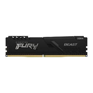 Memória Desktop Ddr4 08Gb/3200 Mhz Kingston Fury Beast, Cl 16, 1.35V, Kf432C16Bb-8Wp, Preta