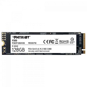 Ssd Nvme 128 Gb Patriot P300P128Gm28, Lê: 1.600 Mb/S, Grava: 600 Mb/S
