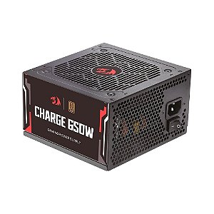 Fonte Atx 0650 W Redragon Charge-650W, Frc-650, 80 Plus Bronze, Pfc Ativo, Sem Cabo, Com Caixa, Preta