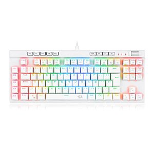 Teclado Gamer Usb Mecânico Redragon Magic-Wand Pro, Branco, Switch Blue, Rgb, Abnt2, K587W-Rgb-Pro-Pt-Blue