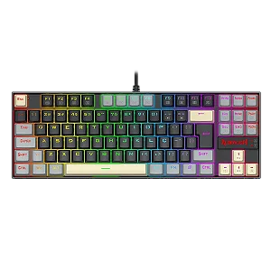 Teclado Gamer Usb Mecânico Redragon Kumara Rgb, Preto, Cinza e Amarelo, Switch Brown, Rgb, Abnt2, K552Lgy-Rgb