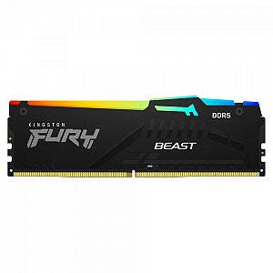 OPENBOX - Memória Desktop Ddr5 08Gb/5200 Mhz Kingston Fury Beast, Rgb, Cl 36, 1.25V, Kf552C36Bbea-8, Preta