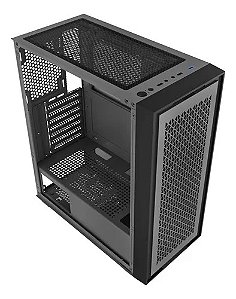 OPENBOX - Gabinete Gamer Bluecase Bg-050 X-Frame, Sem Fonte, Sem Fan, Argb, Lateral De Vidro, Cinza e Preto