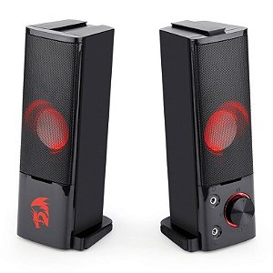 Caixa De Som Gamer Redragon Orpheus Gs550, 3W x2, Áudio 2.0, 2 em 1 Soundbar, P2 3.5 Mm, Led Vermelho, Preto