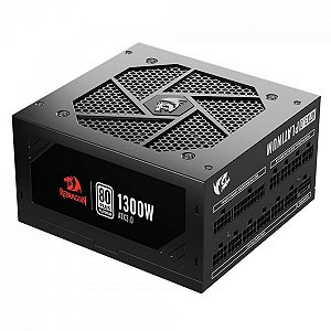 Fonte Atx 1300 W Redragon Gc-Ps018 V2, 80 Plus Platinum, Totalmente Modular, Pfc Ativo, Sem Cabo, Preta