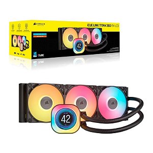 Water Cooler 360Mm Corsair Icue Link Titan 360 Rx Lcd, Preto