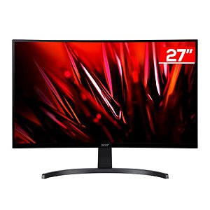 Monitor Gamer Led 27", 144Hz, 1Ms, Acer Curvo Nitro Ed273 P0Bmipx, Va, Fhd, Dp, Hdmi, Alto Falante, Preto