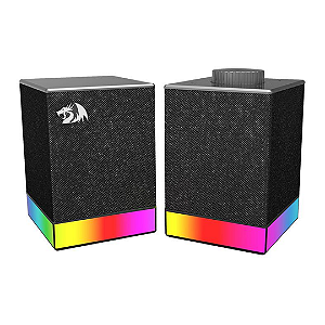 Caixa De Som Gamer Redragon, Glyph Gs517, 5Watts x2, Áudio 2.0, Bluetooth, Usb, Rgb, Preto