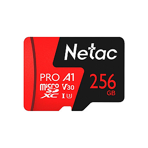 Cartão de Memória 256 Gb Netac P500 Extreme Pro, MicroSd, Sem Adaptador, Classe 10, V30, Nt02P500Pro-256G-S