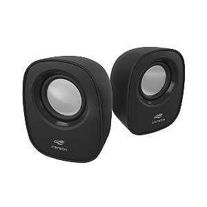 Caixa De Som C3Tech Sp-30Bk, 3 Watts Rms, Áudio 2.0, P2, Usb, Controle De Volume, Preto