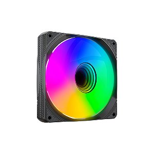 Cooler Fan Rgb C3Tech F9-L320Bk, Controlável, 6 Pinos, Led, 120X120X25 Mm, Preto