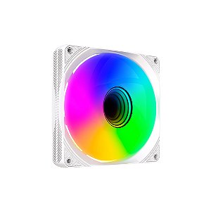 Cooler Fan Rgb C3Tech F9-L320Wh, Controlável, 6 Pinos, Led, 120X120X25 Mm, Branco