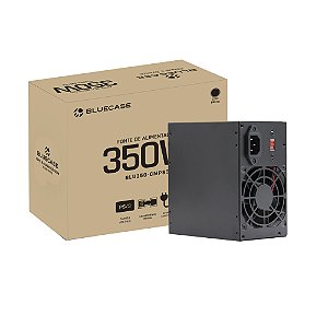 Fonte Atx 0350 W Bluecase Blu350-Cmps3Bx, Bivolt, Com Cabo, Com Caixa, Preto, Bcspfc