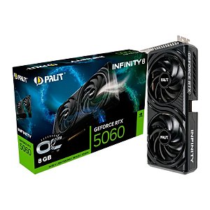 Placa De Vídeo Geforce Ddr7 08Gb/128 Bits Rtx 5060 Palit, 2 Fans, Dp, Hdmi, Ne75060V19P1-Gb2063L, Preta, Oc