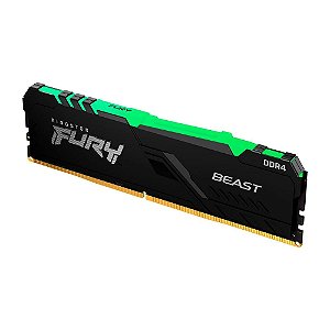 OPENBOX - Memória Desktop Ddr4 08Gb/3200 Mhz Kingston Fury Beast, Rgb, Cl 16, 1.35V, Kf432C16Bba-8, Preta