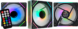 Kit Fan Cooler Argb, Kmex Aava, 3 Fans 120 Mm + Cont Remoto, Aavak136Ateabox, Preto