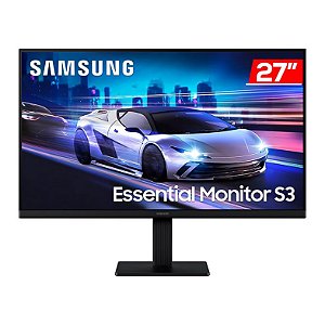 Monitor Gamer Led 27", 120Hz, 5Ms, Samsung Essential S3 Ls27F320Galmzd, Ips, Fhd, Hdmi, Vga, Vesa, Preto