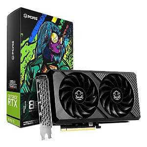 Placa De Vídeo Geforce Ddr6 08Gb/256 Bits Rtx 3060 Ti Pcyes, 2 Fans, Dp, Dvi, Hdmi, Pvr30608Tgr6Df3, Preta