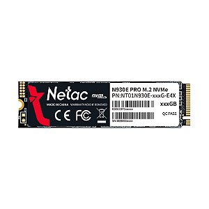 Ssd Nvme 256 Gb Netac N930E- Pro Nt01N930E-256-E4X, Lê: 2.040 Mb/S, Grava: 1.270 Mb/S