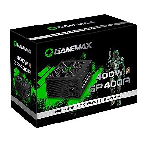 Fonte Atx 400 W Gamemax Gp400A Box, 80 Plus Bronze, Com Pfc Ativo, Com Cabo