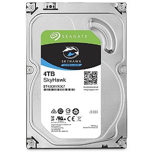 Hd Segurança 4 Tb Seagate St4000Vx007 Skyhawk, Surveillance, Sata 6 Gb/S, 5900 Rpm, Cache 64 Mb, 35"