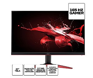 Monitor Gamer Led 27 Acer Kg271 Pbmidpx, 07Ms, 165Hz, Full Hd, Hdmi, Displayport, Amd Freesync