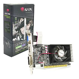 Placa De Vídeo Geforce Ddr3 2Gb/064 Bits Gt 610 Afox, Af610-2048D3L7-D5