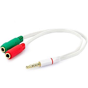 Adaptador Para Headset Md9 8057, 1 P3 Macho - 2 P2 Fêmea, Branco