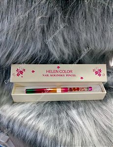 Pincel Helen Color Nail Kolinsky FLORES #8- Cerdas Naturais