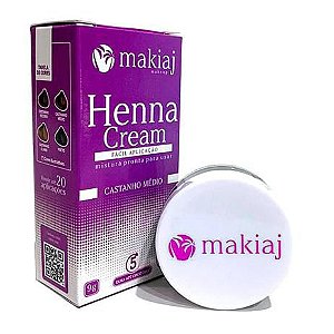 Henna Cream Creme Para Sobrancelha Makiaj - Castanho Médio 9g
