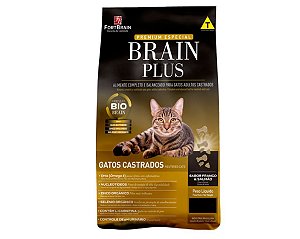 Brain Plus 1Kg para Gatos Castrados - Frango e Salmão