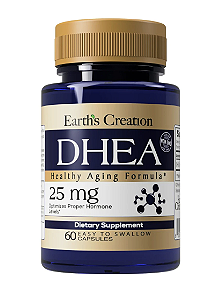 DHEA 25mg (60 caps) Earth's Creation - Original Importado EUA