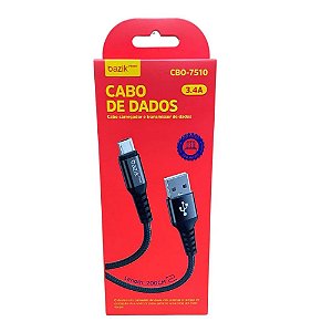 Cabo BASIKE - USB V8 - 3.4A - 2 Metros - CBO-7510