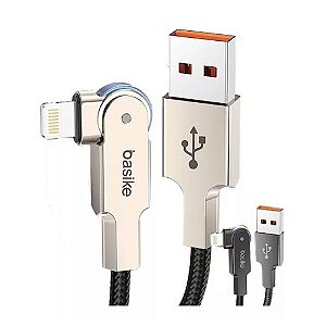 Cabo Basike Rotativo - USB Lightning- 12W - 1 Metro - BA-CBO098