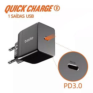 Carregador Celular 20W 1 USB Quick Charge Só Base