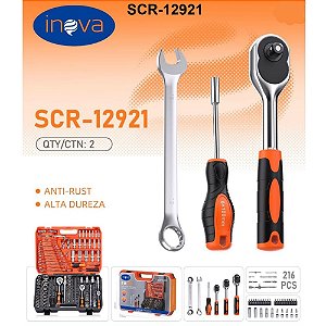 Kit De Ferramenta De Reparo Chave Inglesa 216 Pçs SCR-12921