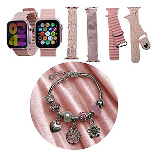 Smartwatch W75 Pro XX Relógio De Pulso Digital Acompanha 4 Pulseiras E Bracelete