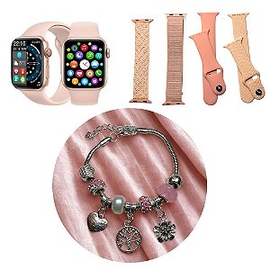 Smartwatch W62 Pro XX Relógio De Pulso Digital Acompanha 4 Pulseiras e Bracelete