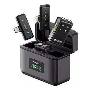 Microfone De Lapela Sem Fio Profissional Para Android E IOS Com 2 Ba-MIC0005