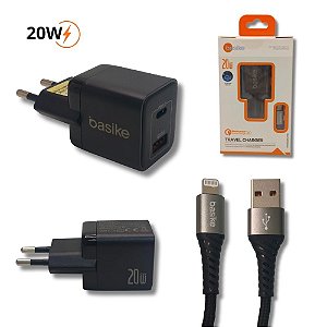 Carregador Celular 20W 2 Saídas Quick Charge Com Cabo IOS Ba-car046AL