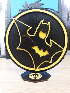 Brasão em MDF Colorido DC Batman - Busto 14,5 x 15,0 cm
