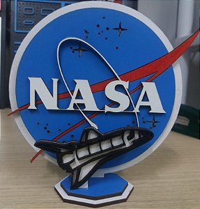 Mini Diorama em MDF da NASA com Space Shuttle 14,5 x 15,0 cm