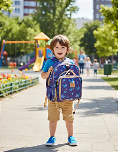 Kit Mochila Infantil - Tubarão
