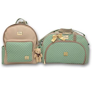 Kit Bolsas Bebe Maternidade Miellu PERSONALIZADA - Linha Pópeti - G , Mochila e Trocador