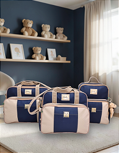 Kit Bolsas Maternidade Bebê Personalizada com Nome + Mochila + Trocador Miellu - Linha Deluxe