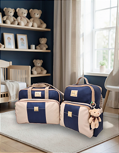 Kit Bolsa Grande Maternidade Bebê Personalizada com Nome + Mochila + Trocador Miellu - Linha Deluxe