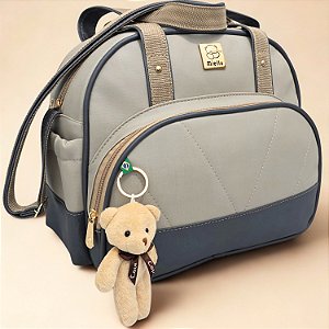 Bolsa Pequena Bebe Maternidade Classic Enxoval Miellu Bolsas com Urso Chaveiro - 2 peças