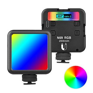 Iluminador de Led Andoer RGB 2500k-9000k Bateria Interna