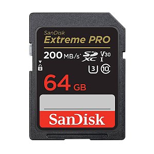 Cartão SD SanDisk Extreme Pro 64GB 200 MB/s SDXC UHS-I 4K