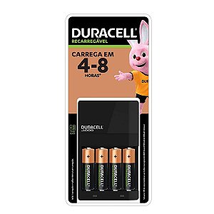 Pilha Recarregável Duracell  AA C/4 2500 mAh + Carregador